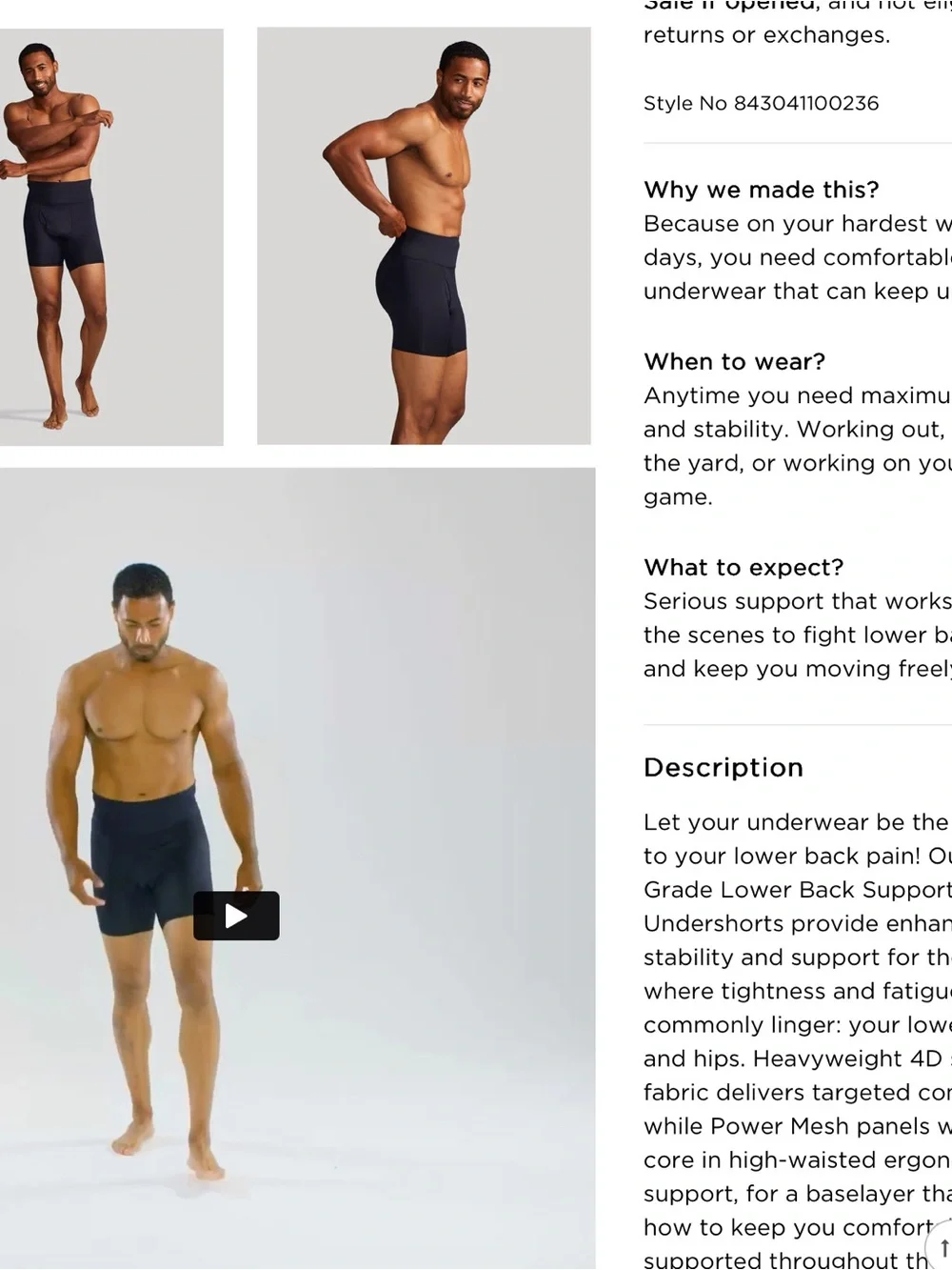 Men's Black High-Waist Compression Boxer Briefs